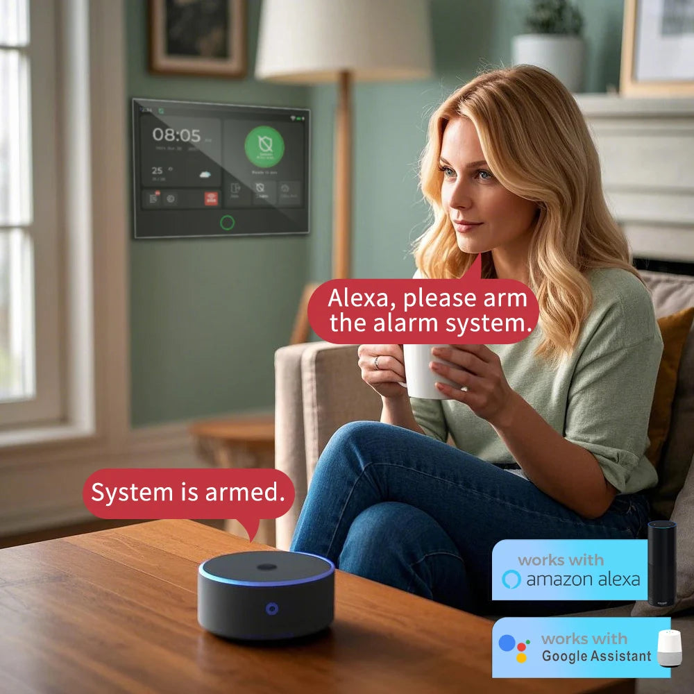 7inch Touch Screen Tuya Smart Life APP Mobile Control  4G Wifi Home Security Protection Smart Buglar Alarm Security System