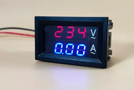 Digital Voltmeter Ammeter DC 100V 10A Amp Voltage Current Meter Tester 0.28 Inch Dual LED Display Panel with Connect Wires