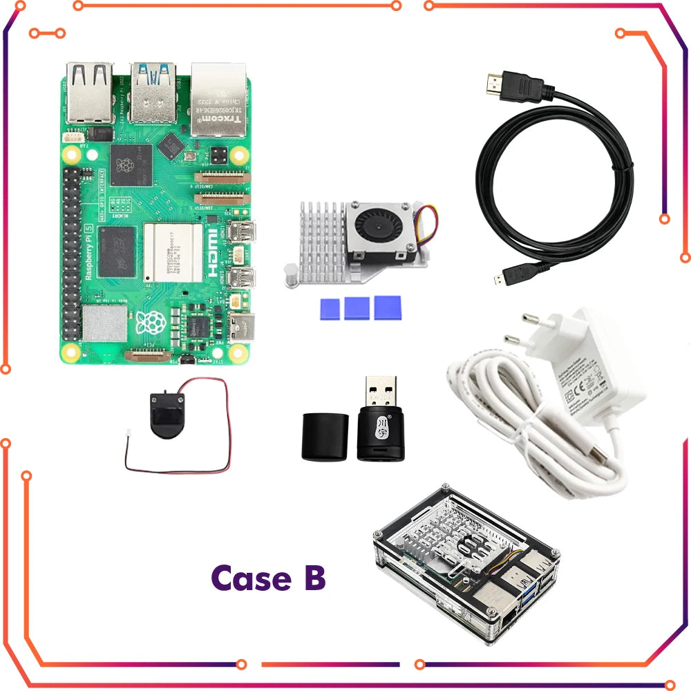 Raspberry Pi 5 4GB 8GB RAM Dev Board Computer 2.4GHz Cortex-A76 CPU VideoCore VII GPU Optional Case Fan Power Supply for Pi5