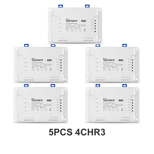 SONOFF 4CHR3 4CHPROR3 4-gang/4 Way Wifi Smart Switch 433mhz RF Control Smart Home Support Alexa Google Smartthings Alice eWeLink