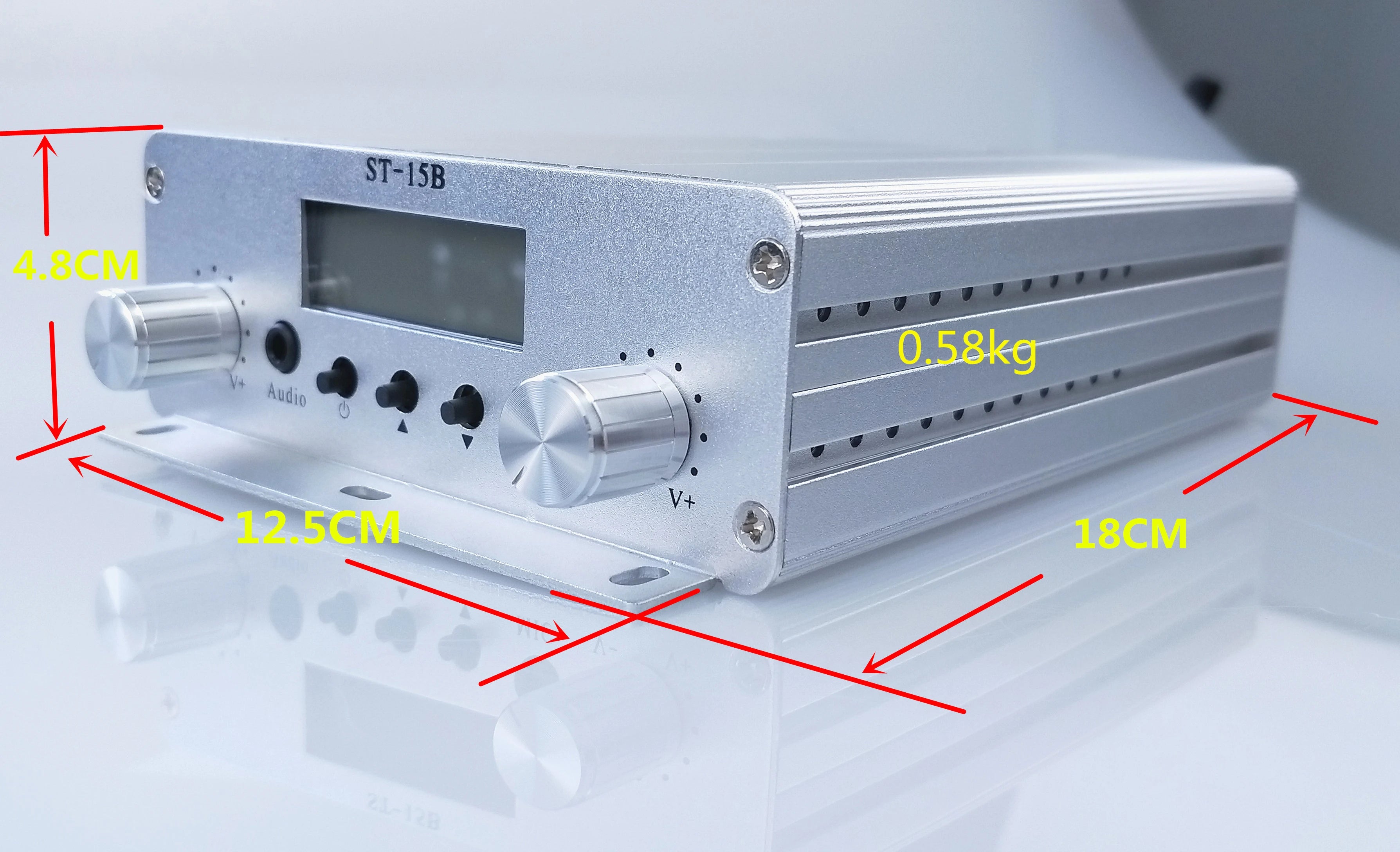 15W ST-15B V3 Stereo FM Transmission Transmitters 76-108/113MHz Small wireless audio transmitter only host