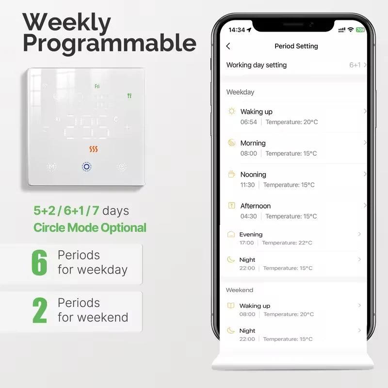 MOES Tuya Smart WiFi/Zigbee Smart Thermostat Low Battery-Powered Gas Boiler Temperature Controller Work with Alexa Google Home
