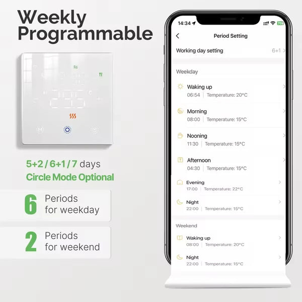 MOES Tuya Smart WiFi/Zigbee Smart Thermostat Low Battery-Powered Gas Boiler Temperature Controller Work with Alexa Google Home