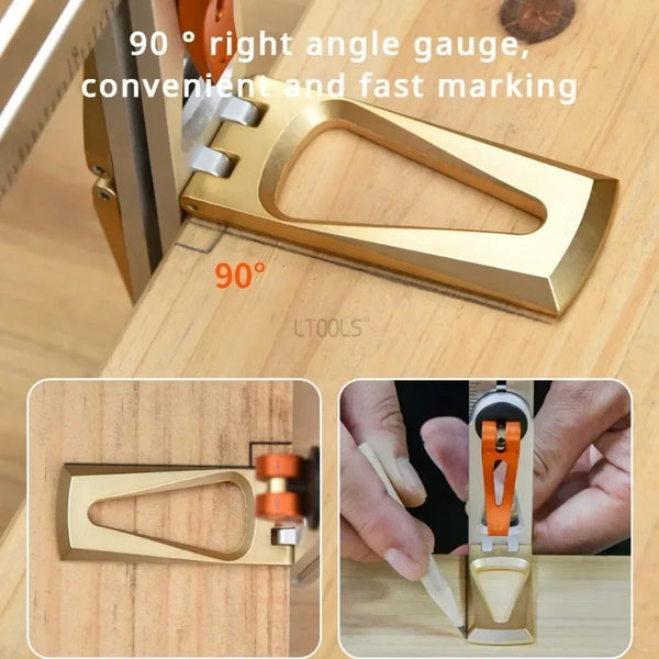 Movable Angle Ruler 90/45 Degree Combination Folding Scriber Tool 8:1/6:1 Dovetail Tenon Gauge Carpentry Precision Marking Gauge