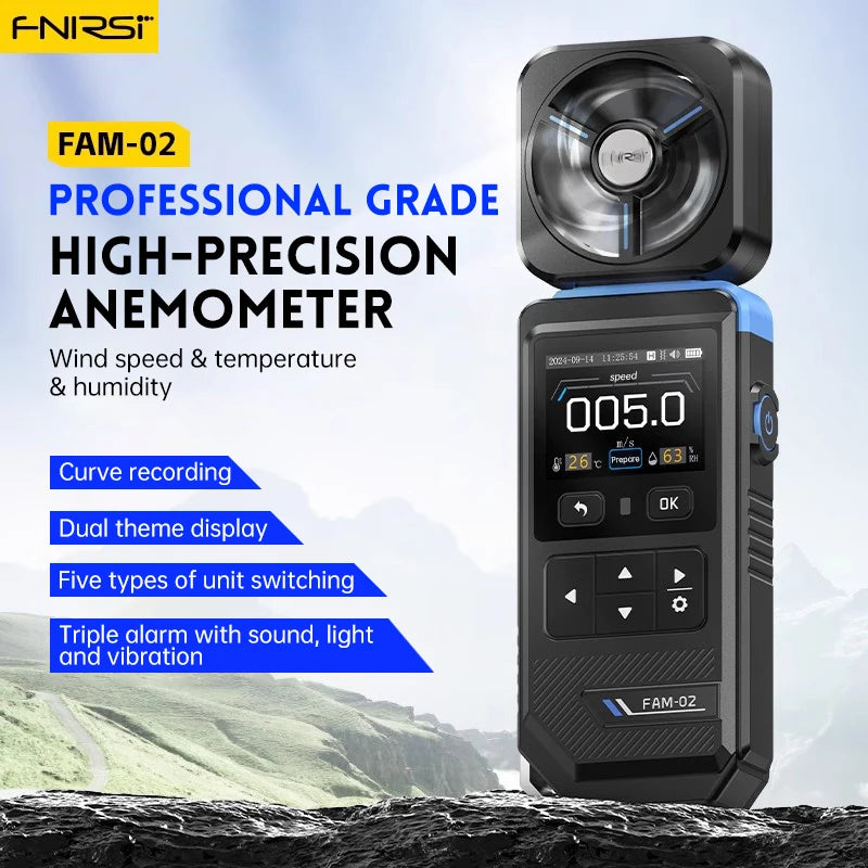 FNIRSI FAM-02 3 in 1 High Accuracy Anemometer Thermometer Handheld Professional Anemometer Wind Speed Measuring Instruments