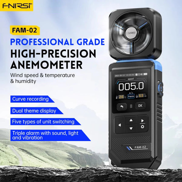 FNIRSI FAM-02 3 in 1 High Accuracy Anemometer Thermometer Handheld Professional Anemometer Wind Speed Measuring Instruments