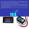 Digital Voltmeter Ammeter DC 100V 10A Amp Voltage Current Meter Tester 0.28 Inch Dual LED Display Panel with Connect Wires
