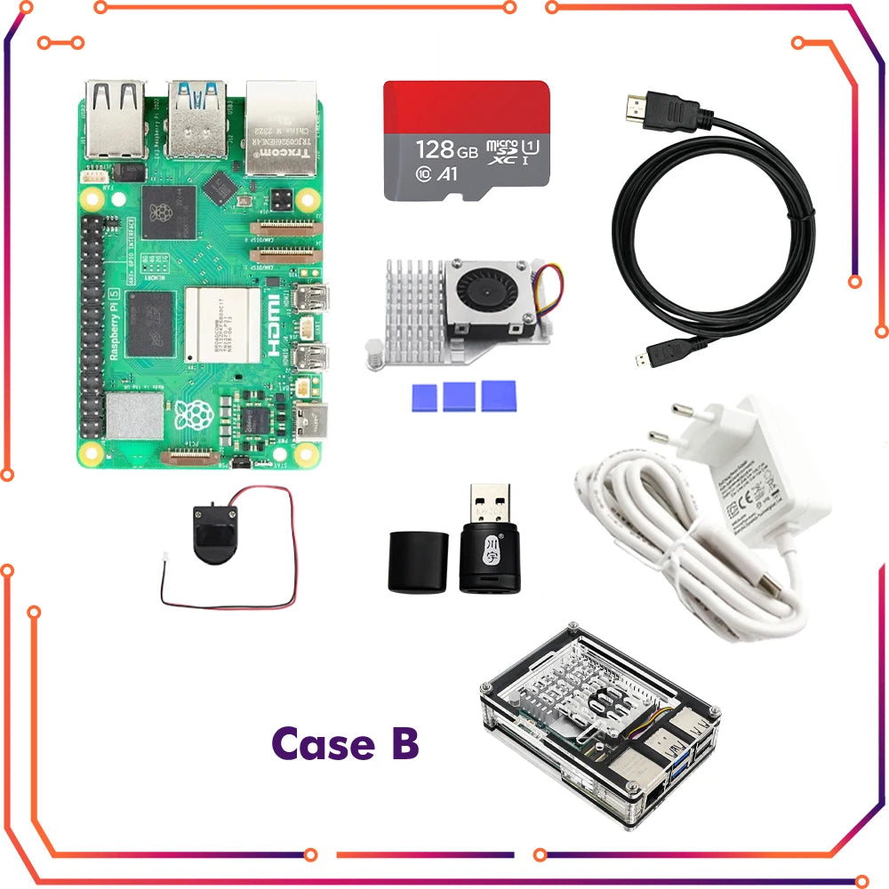 Raspberry Pi 5 4GB 8GB RAM Dev Board Computer 2.4GHz Cortex-A76 CPU VideoCore VII GPU Optional Case Fan Power Supply for Pi5