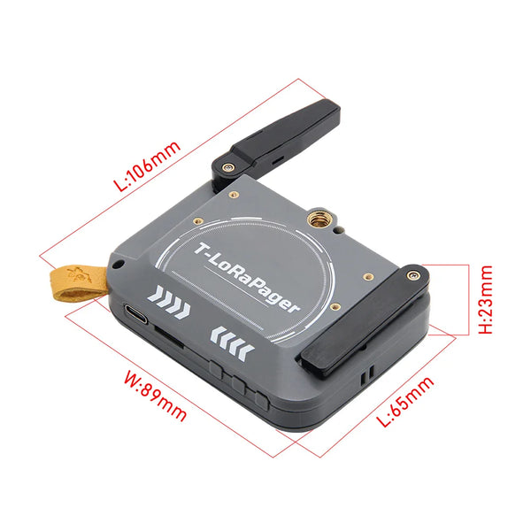LILYGO® T-LoRa Pager ESP32-S3 Handheld IoT Device, 2.33" Display, QWERTY Keyboard, GPS NFC/RFID, SX1262 LoRa Versions, Al Sensor