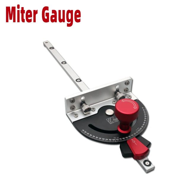 Adjustable Miter Gauge Table Saw Extend Fence Aluminum Angle Miter Gauge for Woodworking bench Table saw Circular Saw Trim Router