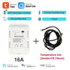 Tuya Wifi 16A/20A Smart Temperature Humidity Switch Power Monitor RF Remote with Thermostat Probe Sensor for Fish Tank Wareh