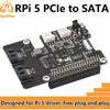 Raspberry Pi 5 PCIe to SATA Expansion Board with EEPROM HAT+ Waveshare PCIe TO 2-CH SATA HAT+