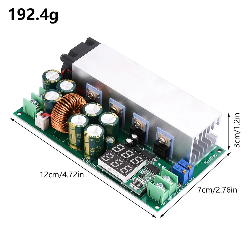DC-DC High Power 600W Adjustable Step-down Power Supply Module With Fan 12V-80V To 2.5V-50V Buck Converter 25A Constant Current