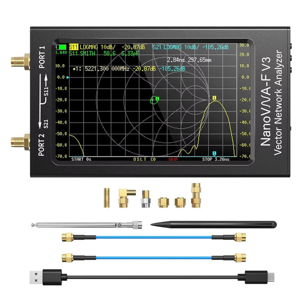 New NanoVNA-F V3 Vector Network Analyzer 1MHz-6GHz 4.3 Inch HF VHF UHF VNA Antenna Analyzer Measuring S-Parameter Voltage SWR