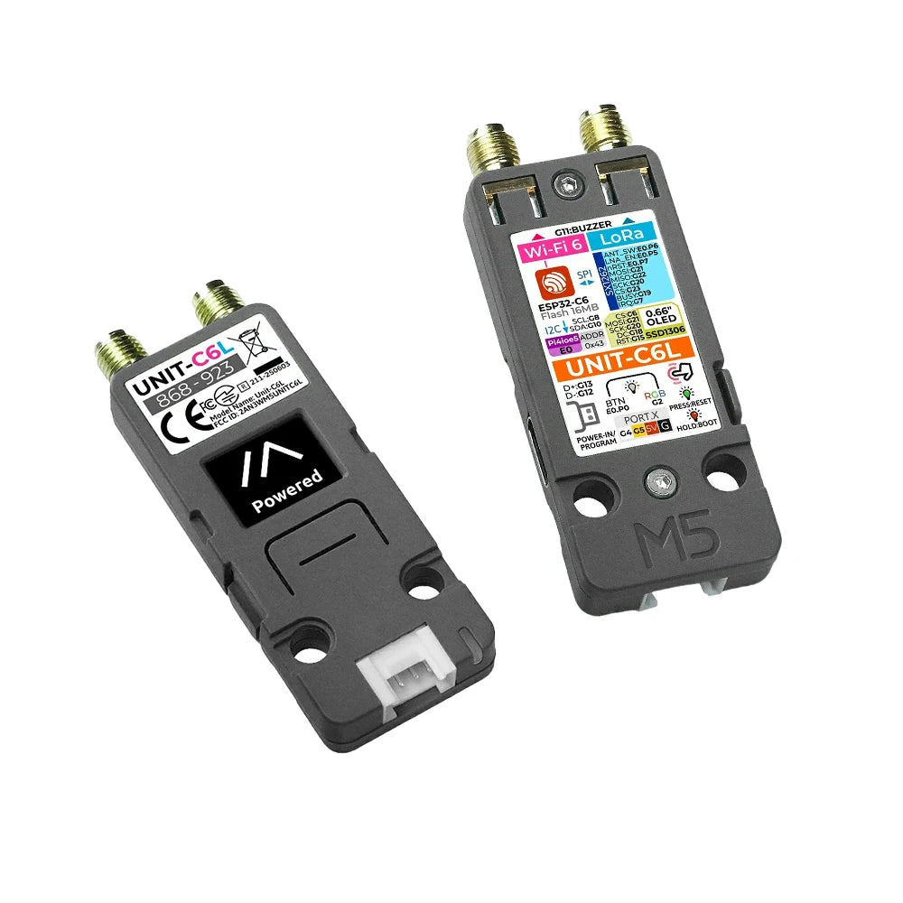 M5Stack Unit C6L LoRa Communication Unit ESP32-C6 Wi-Fi 6 & SX1262 868-923MHz Supports Meshtastic with OLED for IoT