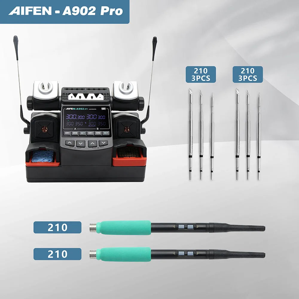 AIFEN A902PRO Soldering Station C115 C210 C245 Double Station Welding Rework Station For Cell-Phone PCB IC Repair Solder Tools