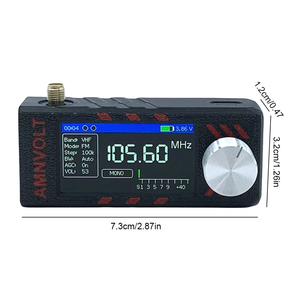 Radio portátil SI4732 LSB USB AM FM Radio FM/AM Mini radio de bolsillo de 1,9 pulgadas HF SW MW VHF Radio con antena DSP Radio de larga duración