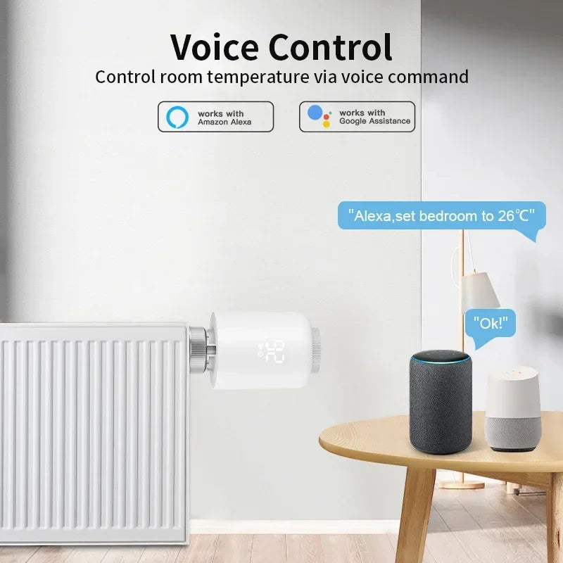 Tuya ZigBee Radiator Actuator Thermostat Smart TRV Thermostatic Radiator Valve Temperature Controller Support Alexa Google Home
