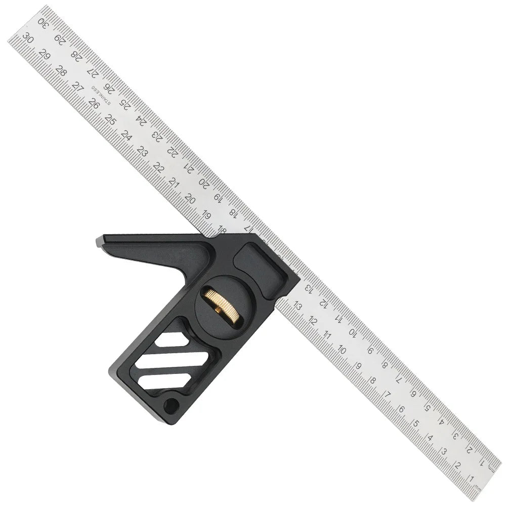 300mm Ruler Adjustable 45 90 Angle Positioning Block Gauge Line Marking Gauge Scriber DIY Carpentry Scribing Measuring Tools