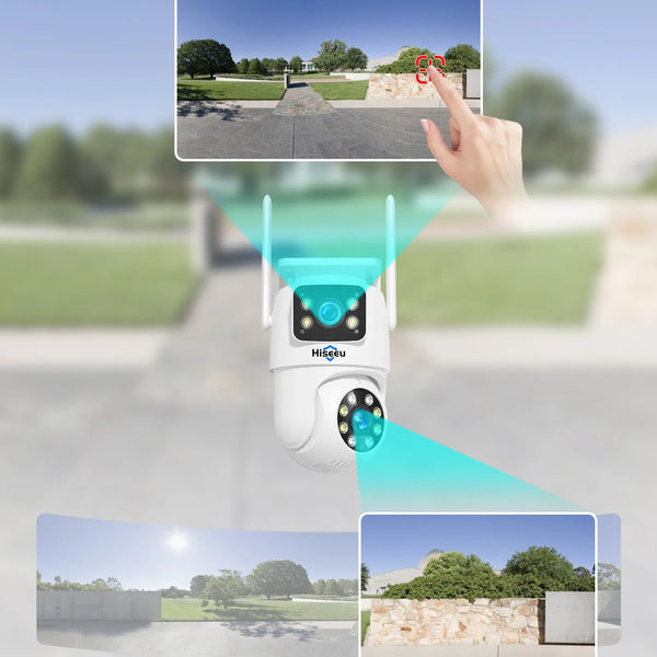 Hiseeu 6MP WIFI PTZ IP Camera Dual Lens 5X Digital Zoom Auto Tracking CCTV Surveillance Camera For Hiseeu Wireless CCTV System