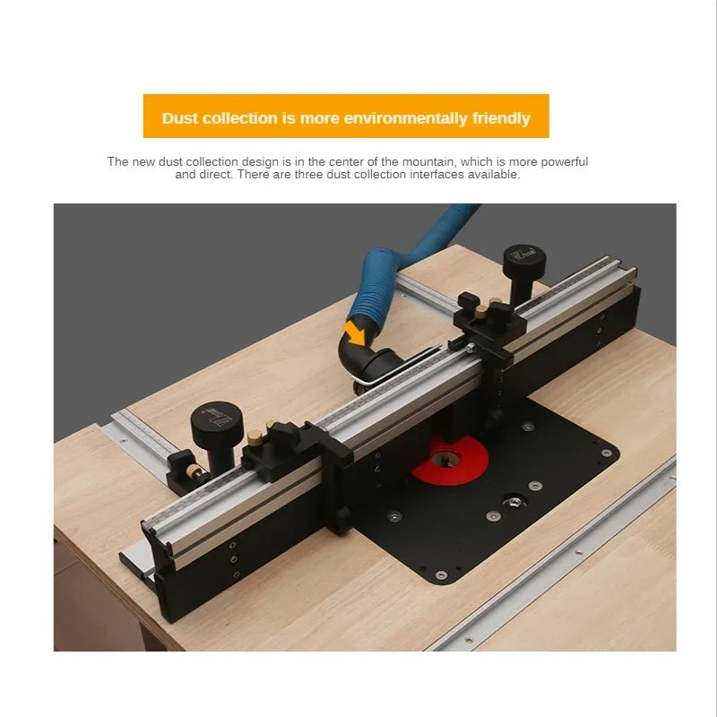 WNew 700mm Router Table Aluminum Fence System Inverted Trimming Machine Accessories with 30cm T Track Sliding Brackets Bit Guard