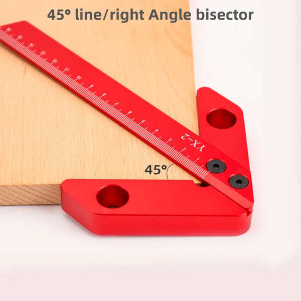 45/90 Degree Center Marking Gauge, Center Finder, Line Scriber, 45 Right Angle Measuring Tool, Woodworking Carpenter Ruler Tools