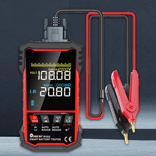 TOOLTOP IR500/IR502 Battery Internal OHM Meter High Precision 120V 0.000mω-500ω Battery Ohmmeter Lithium Nickel-cadmium Batteries Tool