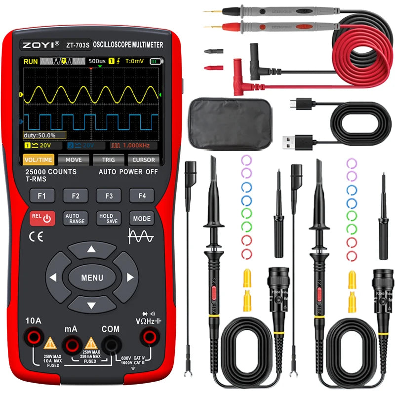 Multi-instrument dual-channel oscilloscope ZT-703S multi-function multimeter signal generator three-in-one high precision