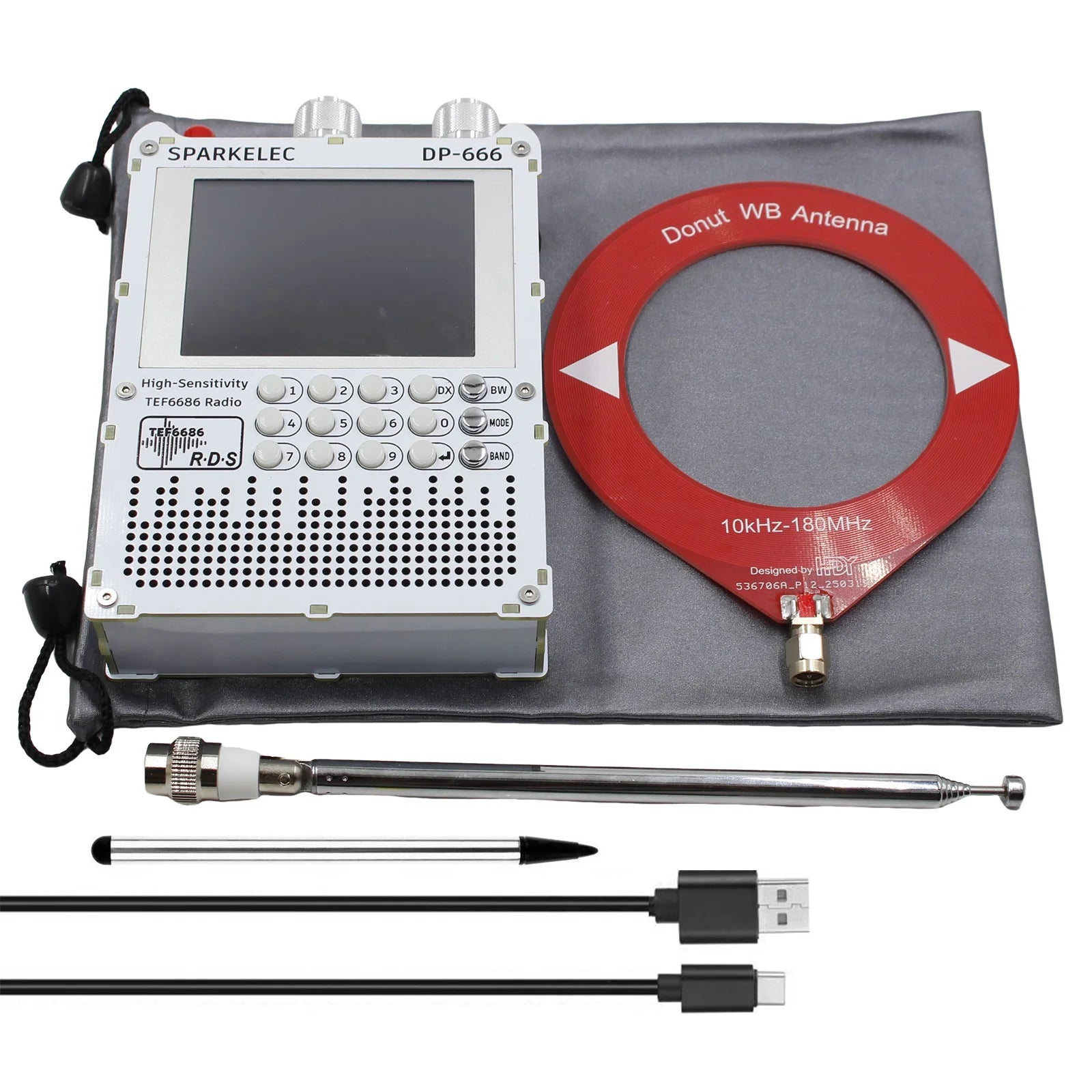 SPARKELEC DP-666 TEF6686 Full Band FM/MW/Short Wave HF/LW Radio Receiver IPS LCD Battery + detail image 7
