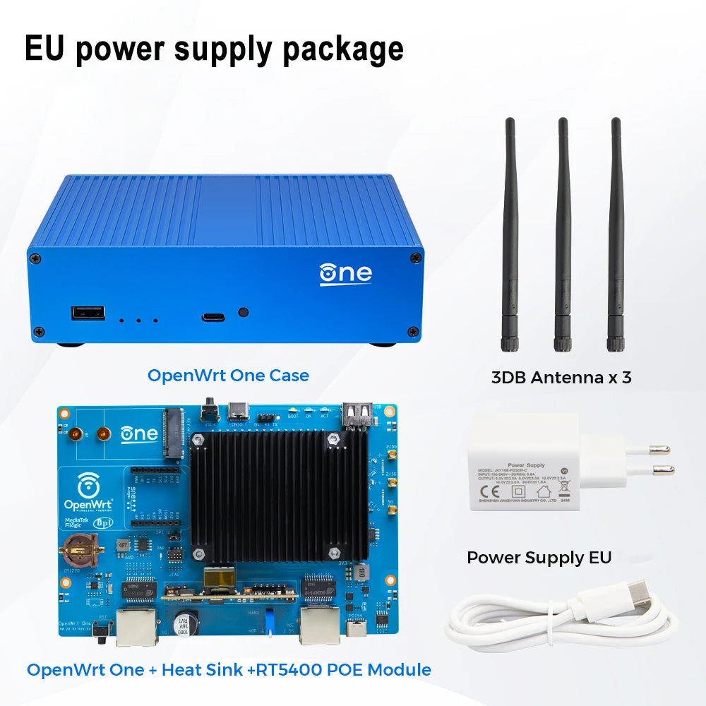 Banana Pi OpenWrt One Router Board MediaTek MT7981B Development Board Dual-band WiFI 6 Via MediaTek MT7976C 2.5GbE RJ45 Port