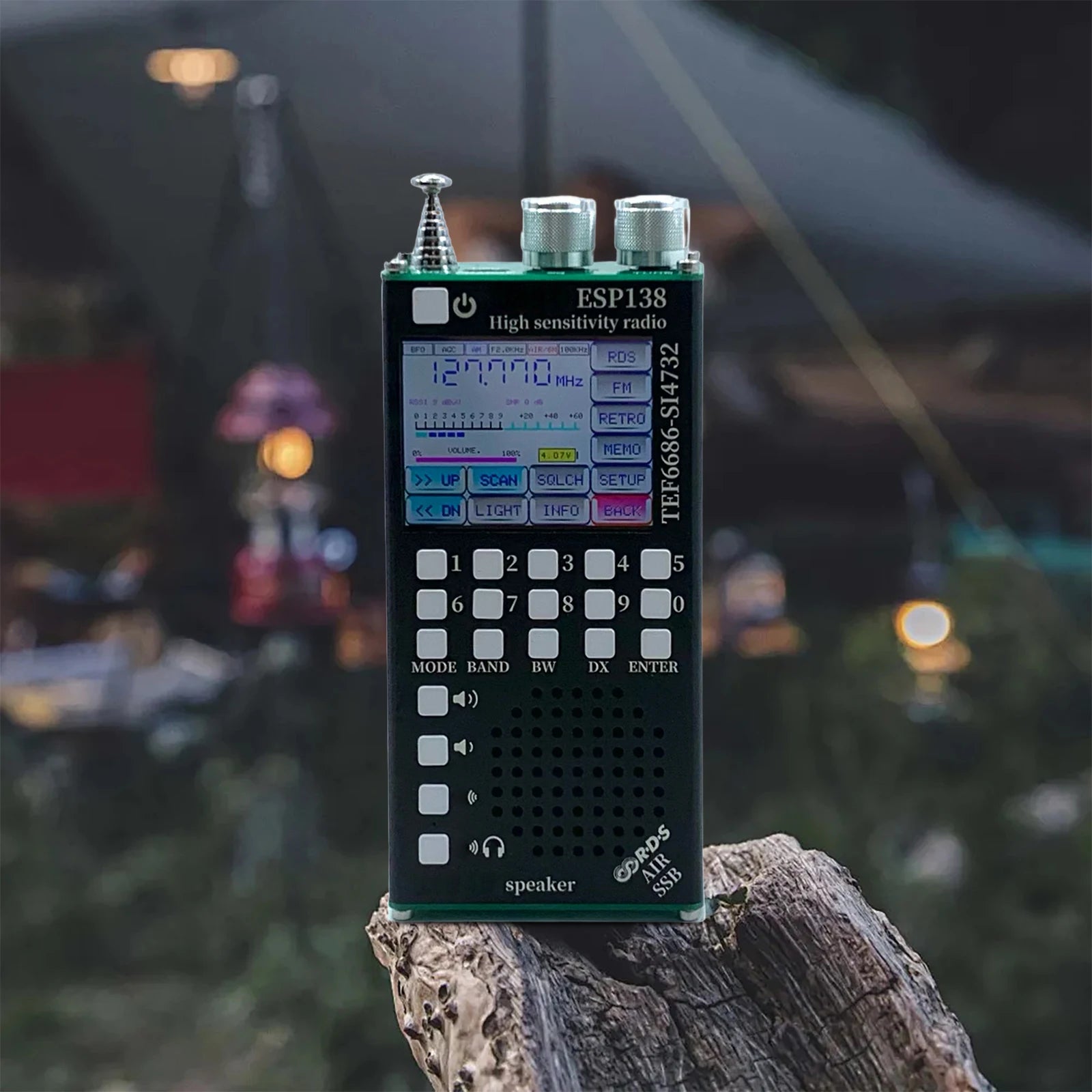 Dual-Mode-RDS-Datenanzeigeradio, 2500-mAh-Handradioempfänger, ESP138, ESP32, SI4732 für Bluetooth-kompatible Lautsprecher 