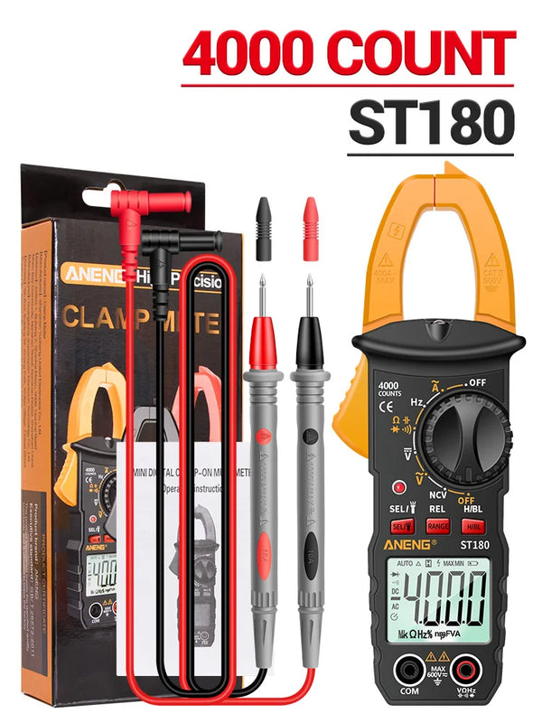ANENG ST180 Digital Clamp Meter 4000 Counts Ammeter Voltage Multimeter AC Current Tester Car Test Capacitance NCV Ohmmer Tools