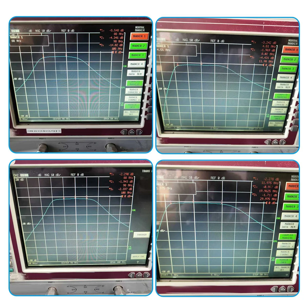 4 In1 Filter Passive Filter 4 Bands LC Filter for RF Signal Radio Antenna SDR GPSDO Signal Source and Other Devices
