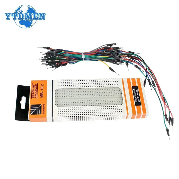 MB102 Breadboard Power Module 3.3V/5V MB-102 830 Points Prototype Bread Board +65pcs Jumper Wires DIY for Arduino Kit
