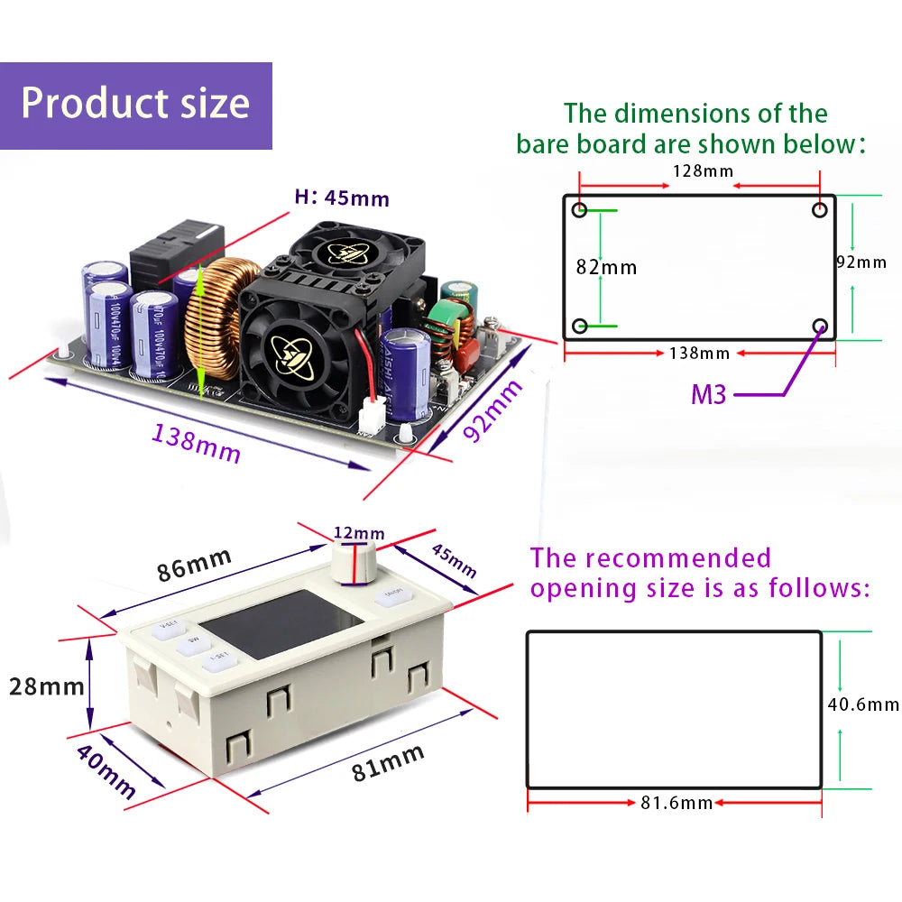 XY8030S 2400W 30A Buck DC Digital Power Supply Adjustable Step-Down Converter MPPT Charging 12-90V To 0-80V WIFI 485 IR 433 Set