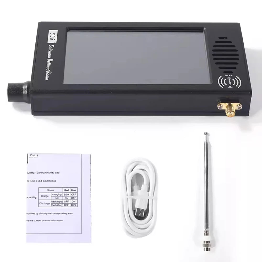 Set radio portatile palmare, ricevitore radio SDR professionale 100KHz-149MHz, radio multifunzionale con antenna a onde corte.