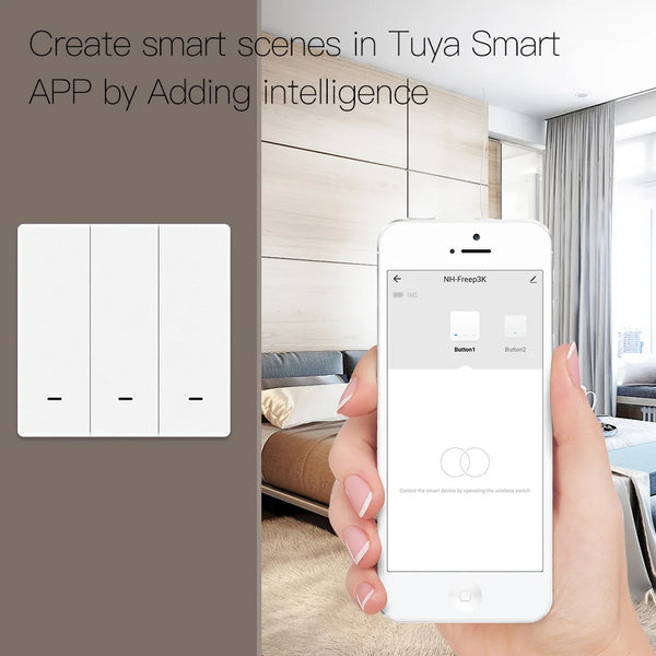 ZigBee Scene Switch Remote Panel Wall Push Button Home Wireless Control Battery Powered Automation For Tuya Smart Life Devices