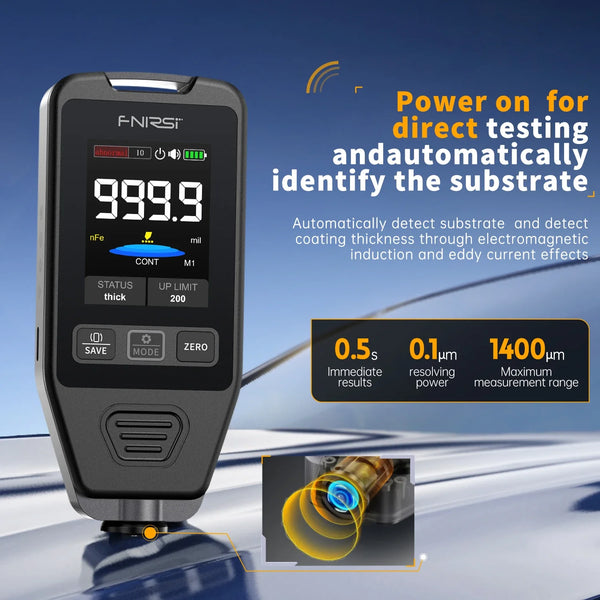 FNIRSI CTG-20 Coating Thickness Gauge 0-1400um Fe nFe Fe+Zn Electroplate Metal & Putty Powder