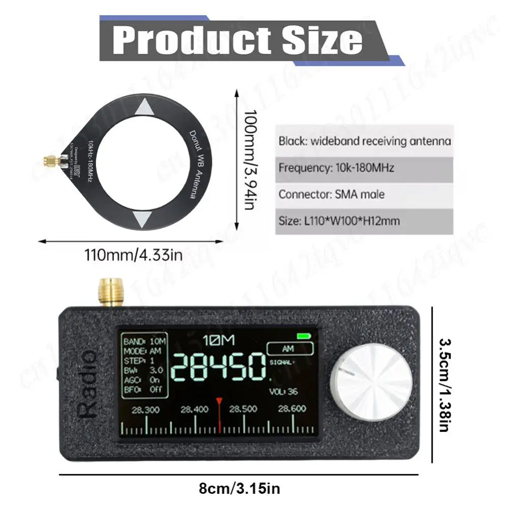 New SI4732 0.5-108mhz Pocket Mini Radio LSB USB AM FM All Band Radio Receiver with Antenna FM/AM Radio HF SW MW VHF Radio