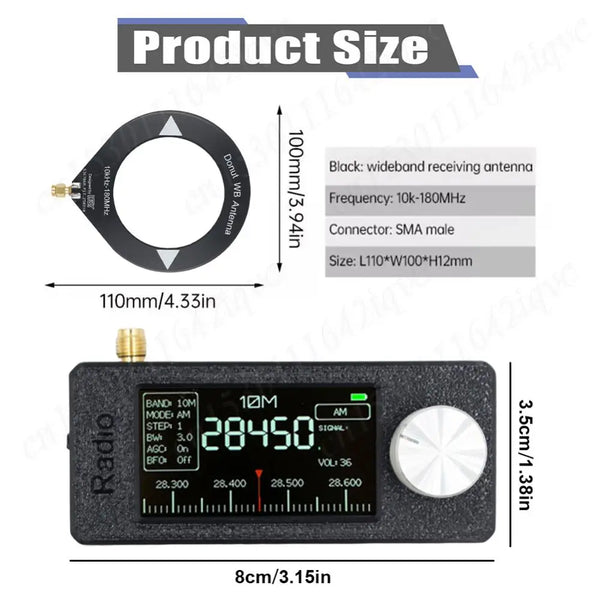 New SI4732 0.5-108mhz Pocket Mini Radio LSB USB AM FM All Band Radio Receiver with Antenna FM/AM Radio HF SW MW VHF Radio