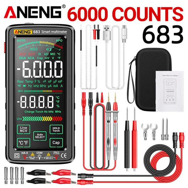 ANENG 683 Smart Multimeter Rechargeable High-end Touch 6000 Counts Multimetro Test Multitester AC/DC Voltage Tester Current Tool