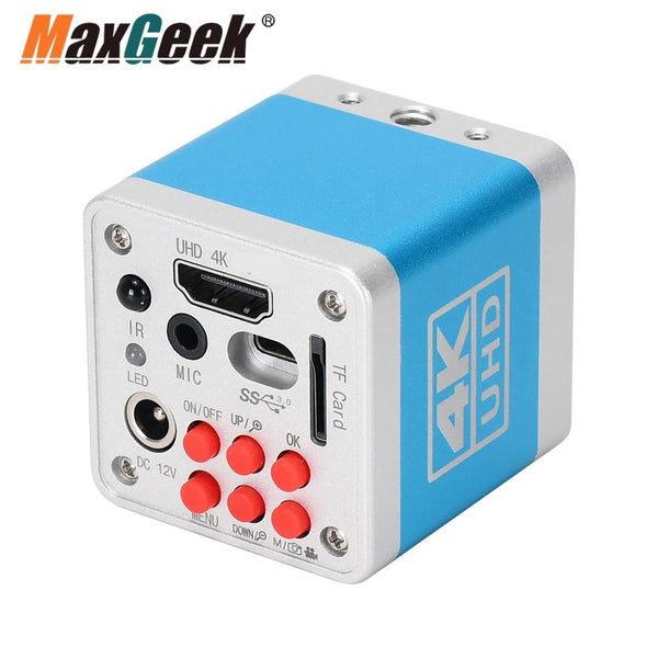 Maxgeek HAYEAR HY-6110 4K UHD Digital Microscope Camera HDMI-compatible Camera USB Industrial Electronic Camera With 32G TF Card