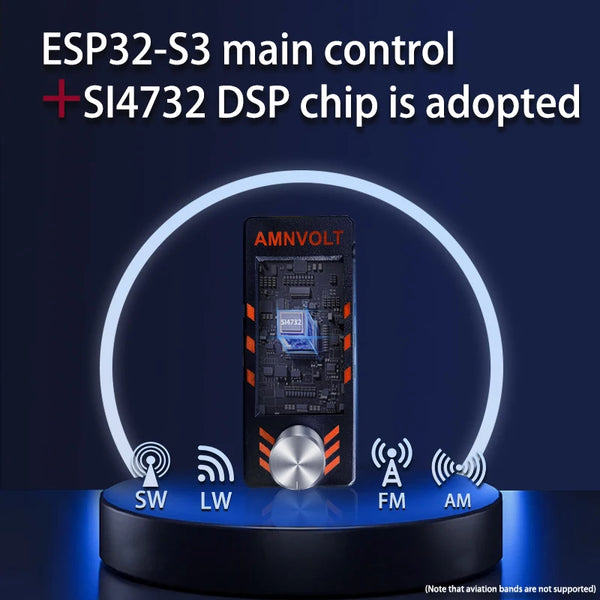 V3S AMNVOLT Mini SI4732 DSP Radio Receiver with Hi-Z,  FM AM SSB LSB USB Mode, SI4732 DSP Chip