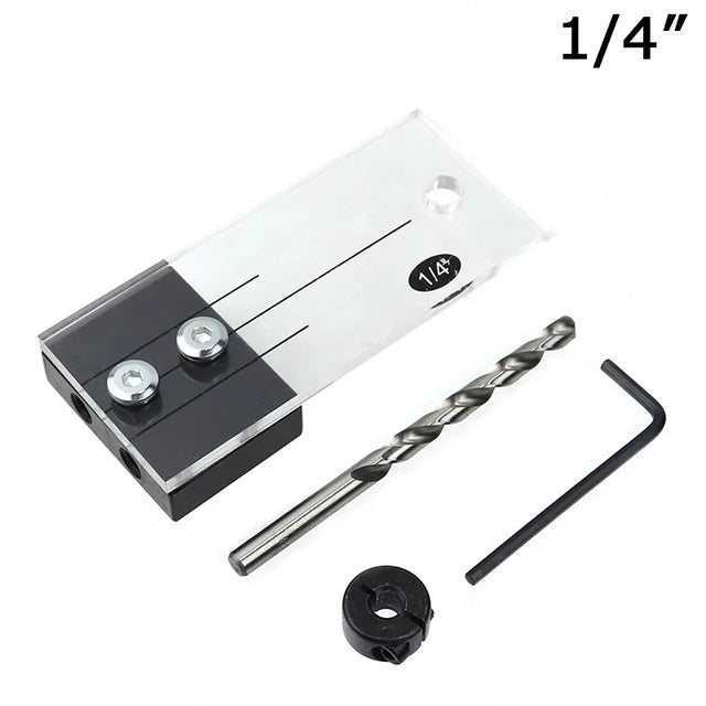 Dowel Drilling Jig Kit Pocket Hole Jig Locator Guide Tool 1/2