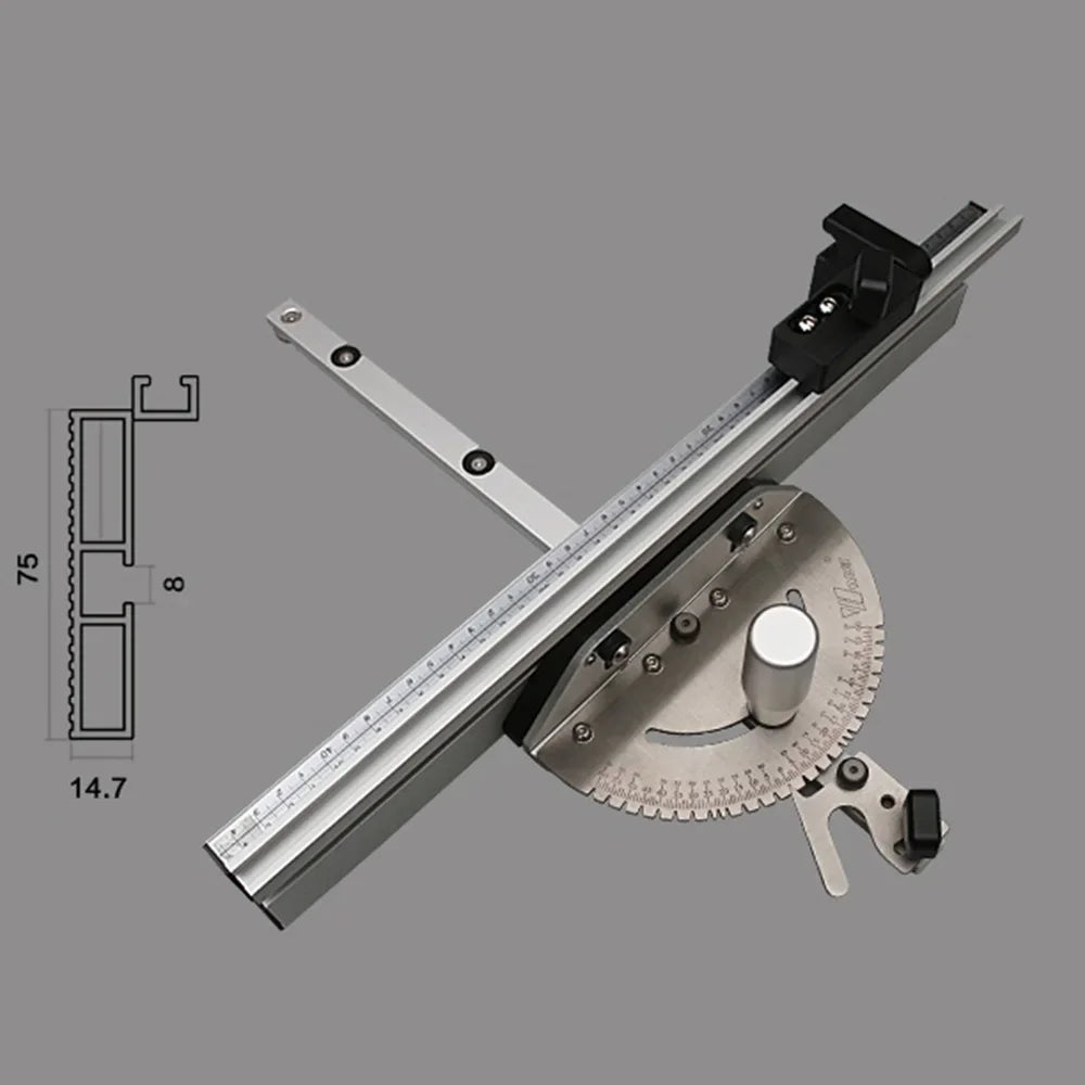 WNew  Miter Gauge Strengthen Aluminium Profile Fence Tools With Track Stop Table Saw Router Woodworking Bench Ruler Hand