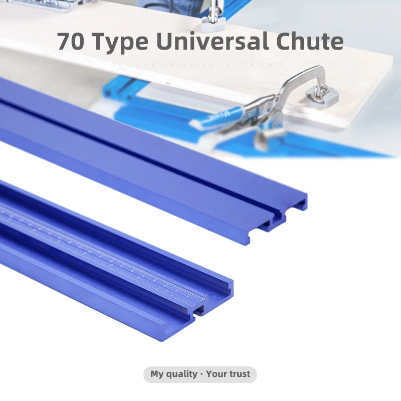 Type-70 T-slot Miter Track 600/800/1000mm Chute Track Stop Limit Aluminum Alloy Guide Rail for Table Saw Carpenter DIY Tool