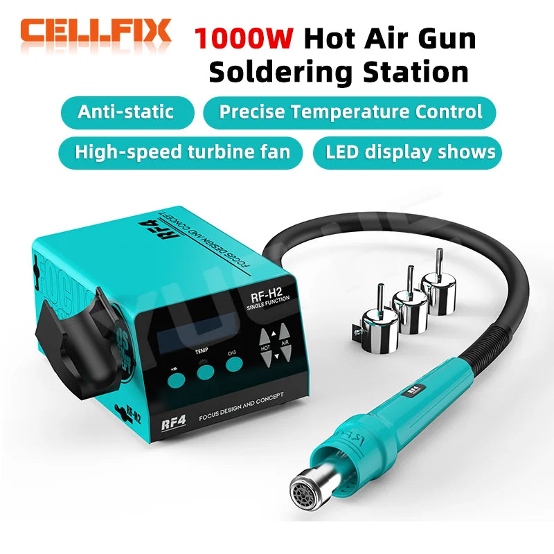 RF4 New1000W Fast Desoldering Hot Air Gun Soldering Station Digital Display Intelligent BGA Rework Station To PCB Chip Repair H2