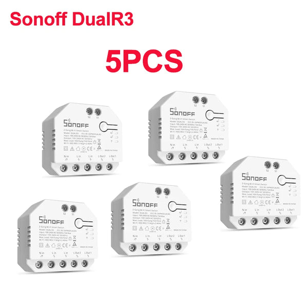 SONOFF Dual R3 2 Gang Wifi Smart Switch Dual Relay Module With Power Metering Smart Roller Shutter Switch Control Via ewelink