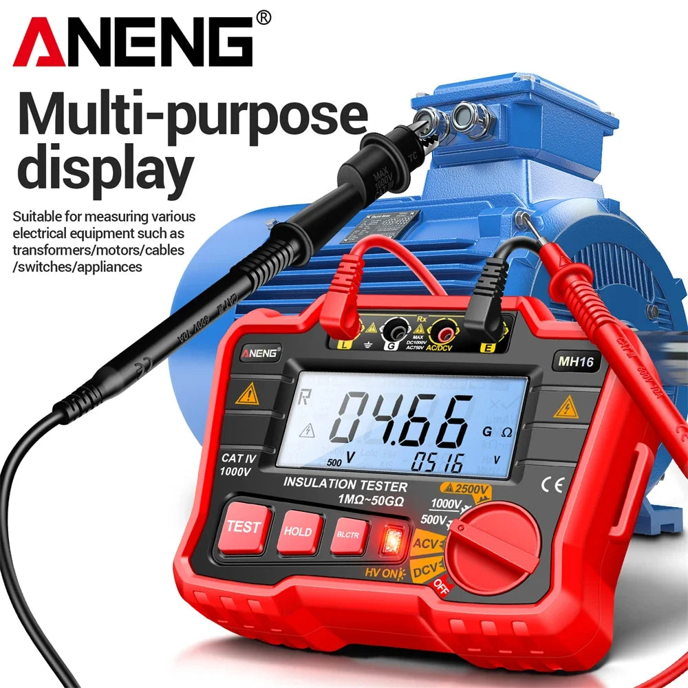 ANENG MH16 Ohm Tester Digital Multimeter Megometro Isolierung Erde Hochspannungswiderstand Meter Tester Megohmmeter Werkzeug ﻿