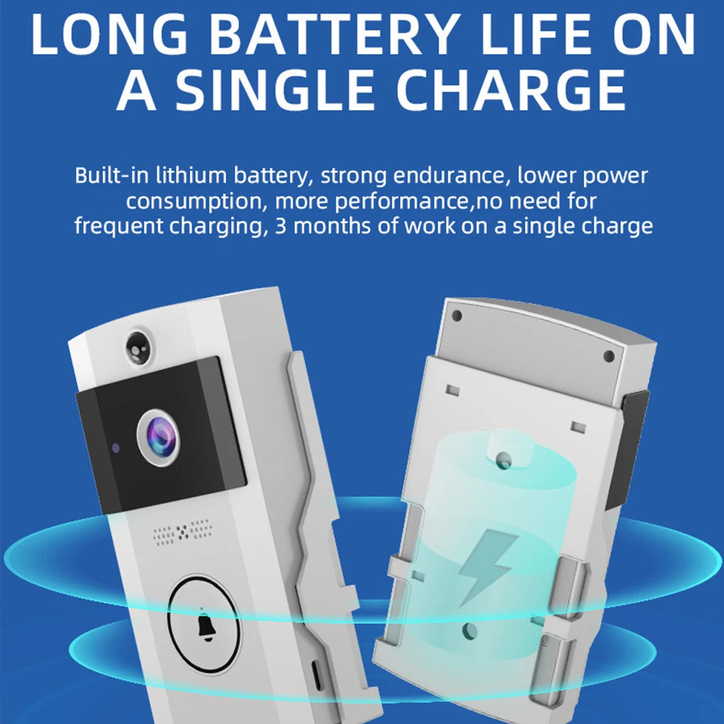 Wifivisual Doorbell Bell Camera Wireless Solar Charging Waterproof Night Vision Smart Home HD Doorbell Two-Way Intercom Voice